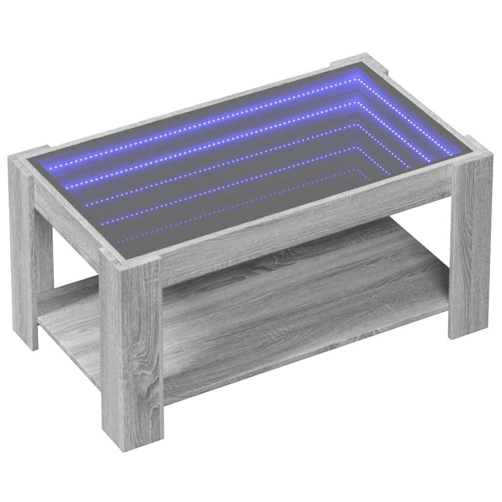 Table basse avec LED sonoma gris 93x53x45 cm bois d'ingénierie Tables basses vidaXL   