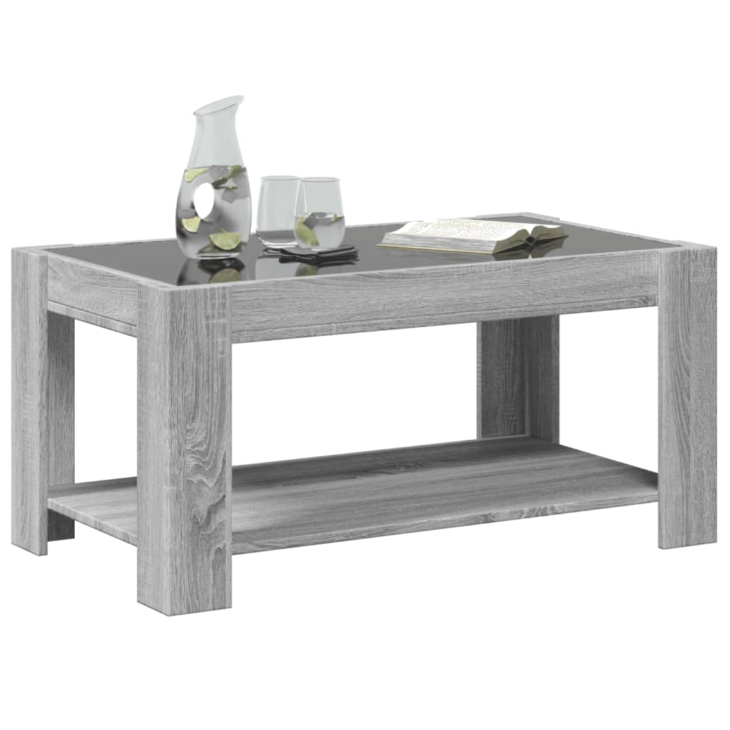 Table basse avec LED sonoma gris 93x53x45 cm bois d'ingénierie Tables basses vidaXL   