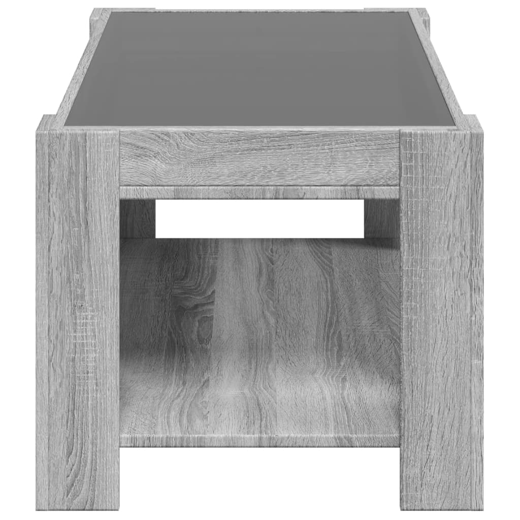 Table basse avec LED sonoma gris 93x53x45 cm bois d'ingénierie Tables basses vidaXL   