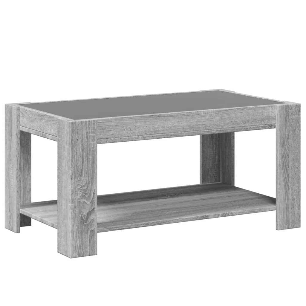 Table basse avec LED sonoma gris 93x53x45 cm bois d'ingénierie Tables basses vidaXL   