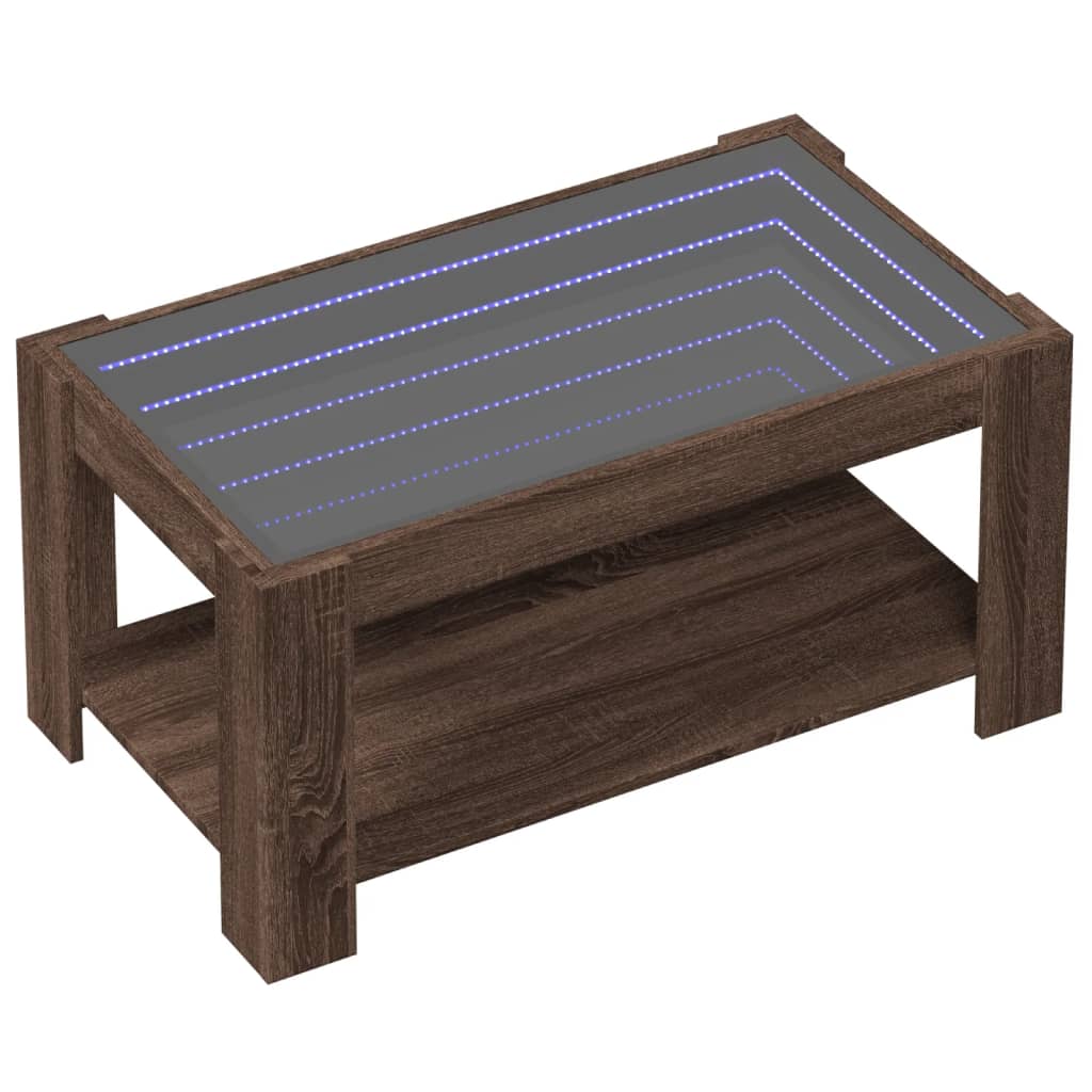 Table basse avec LED chêne marron 93x53x45 cm bois d'ingénierie Tables basses vidaXL   