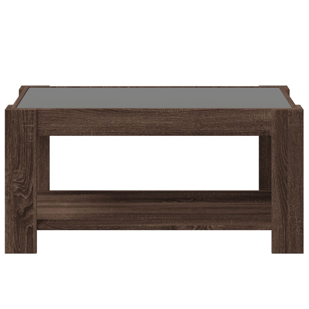 Table basse avec LED chêne marron 93x53x45 cm bois d'ingénierie Tables basses vidaXL   