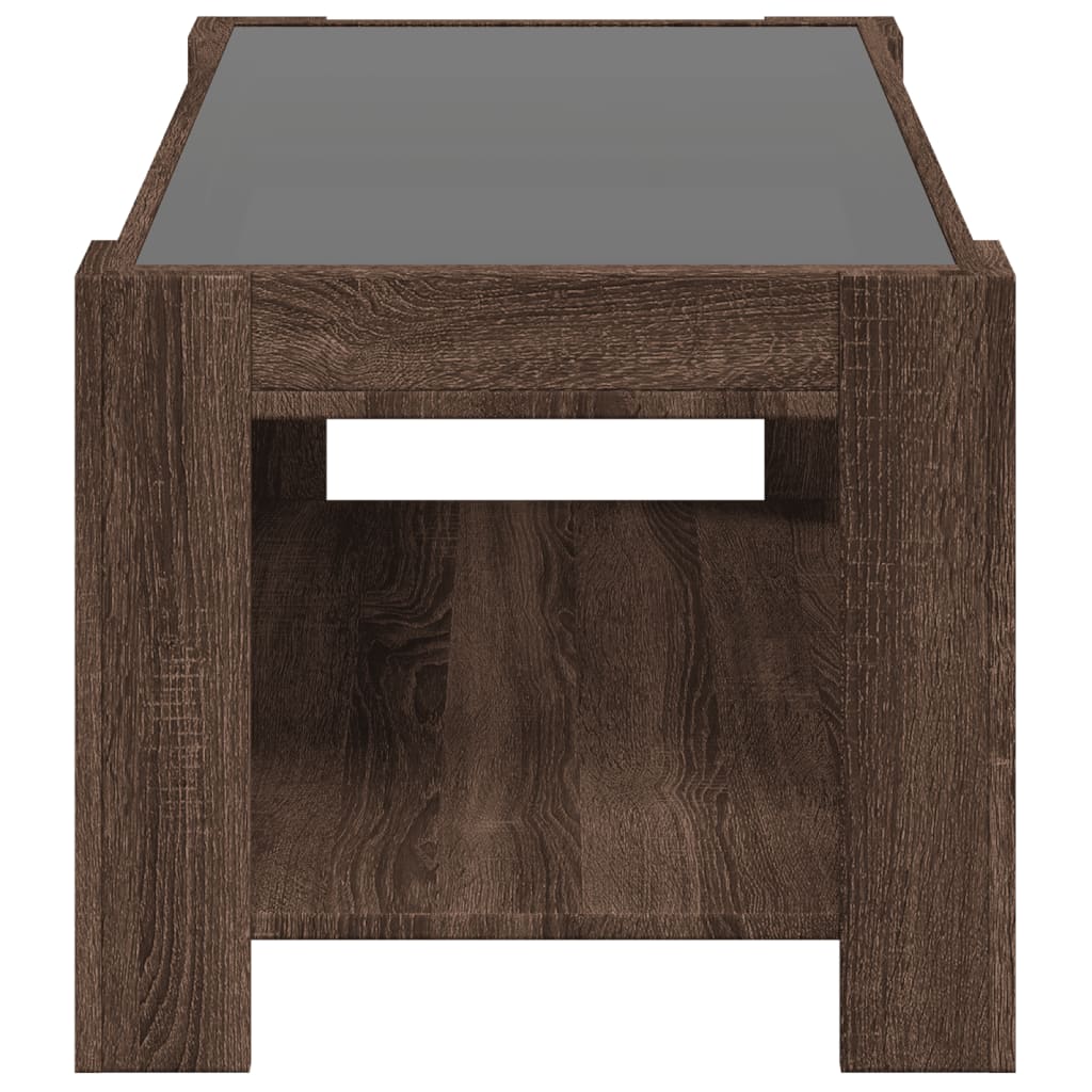 Table basse avec LED chêne marron 93x53x45 cm bois d'ingénierie Tables basses vidaXL   