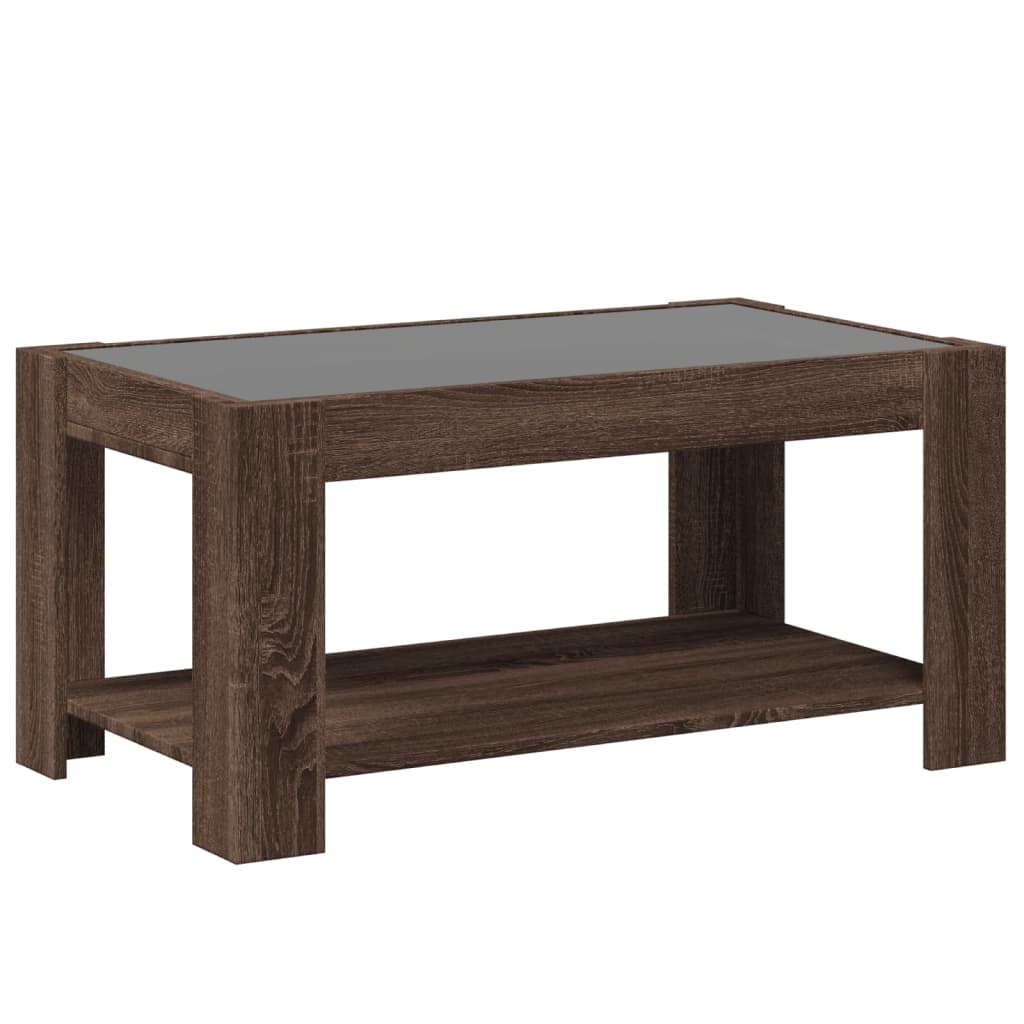 Table basse avec LED chêne marron 93x53x45 cm bois d'ingénierie Tables basses vidaXL   