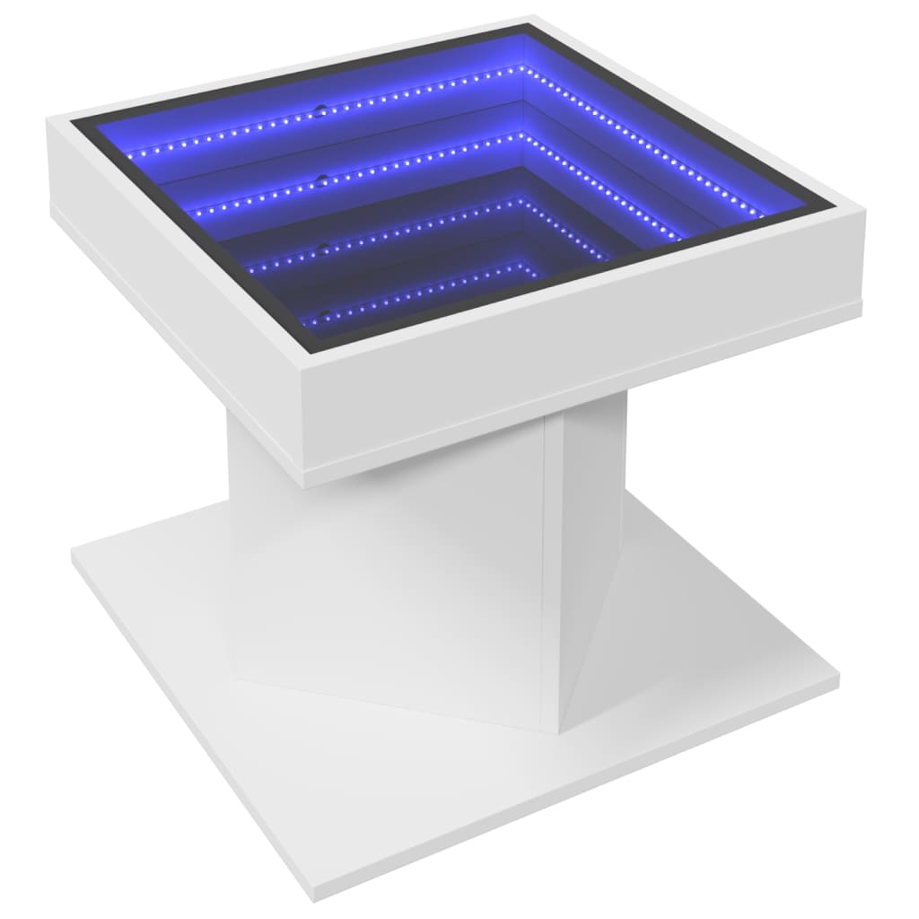 Table basse avec LED blanc 50x50x45 cm bois d'ingénierie Tables basses vidaXL   