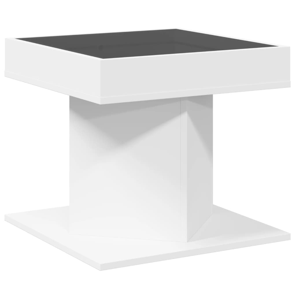 Table basse avec LED blanc 50x50x45 cm bois d'ingénierie Tables basses vidaXL   