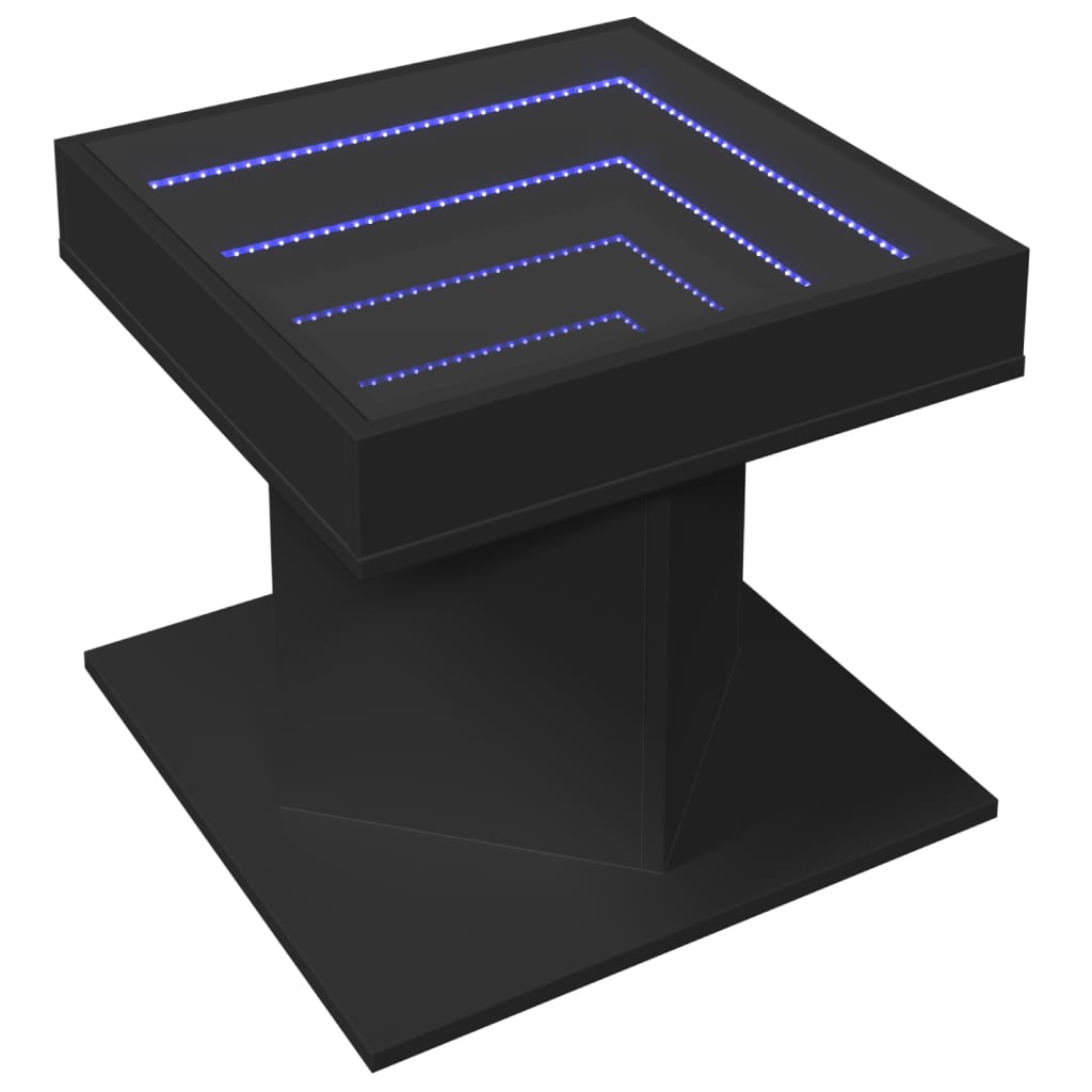 Table basse avec LED noir 50x50x45 cm bois d'ingénierie Tables basses vidaXL   