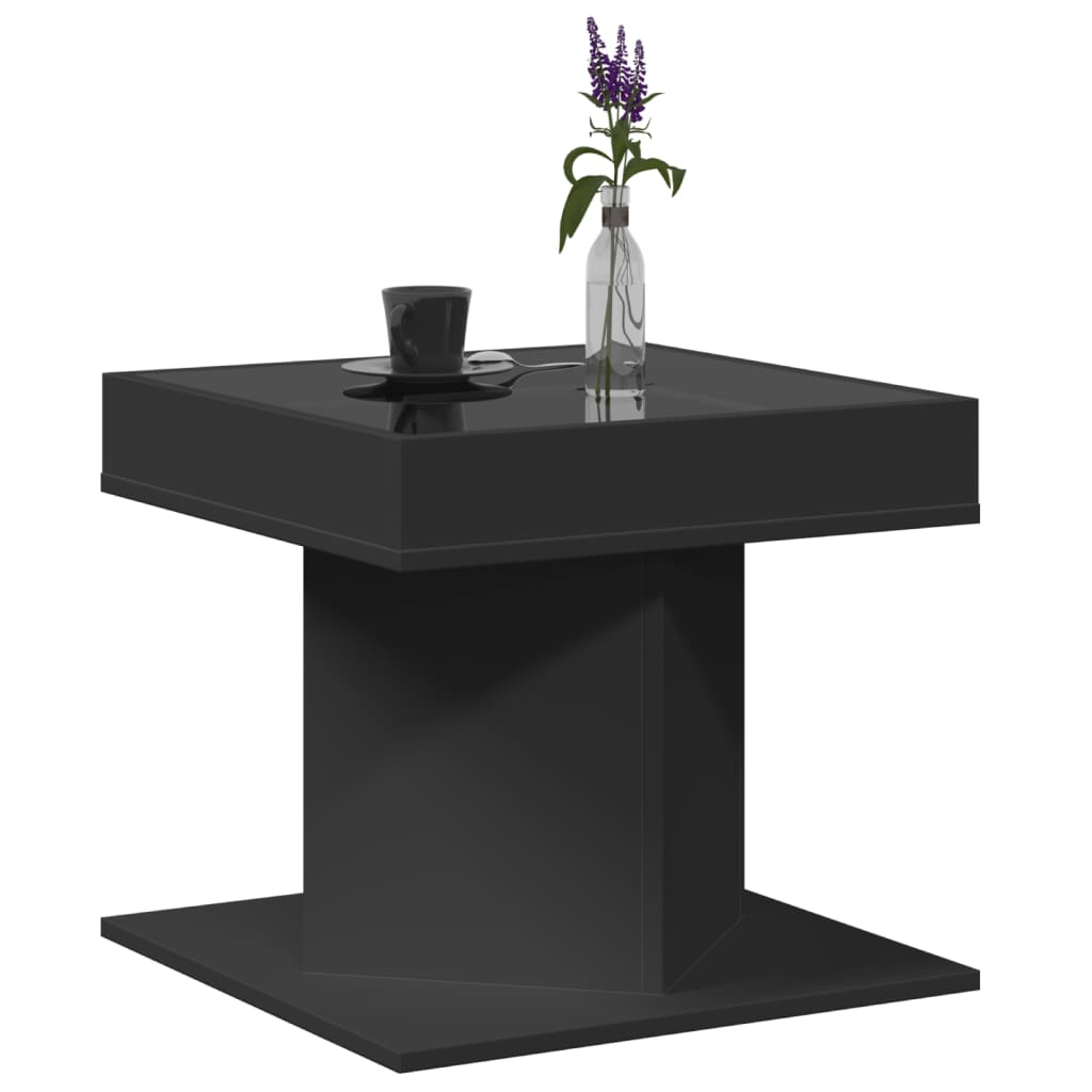 Table basse avec LED noir 50x50x45 cm bois d'ingénierie Tables basses vidaXL   