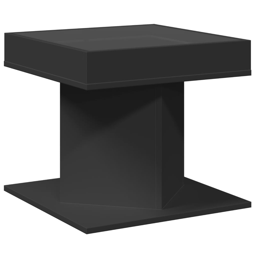 Table basse avec LED noir 50x50x45 cm bois d'ingénierie Tables basses vidaXL   