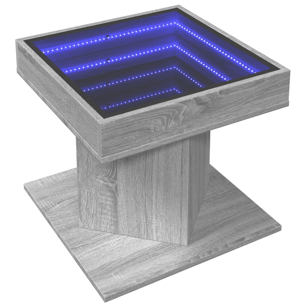 Table basse avec LED sonoma gris 50x50x45 cm bois d'ingénierie Tables basses vidaXL   