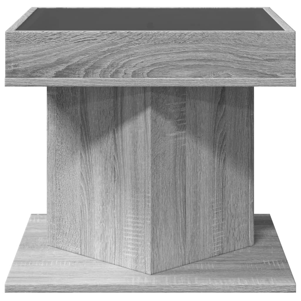 Table basse avec LED sonoma gris 50x50x45 cm bois d'ingénierie Tables basses vidaXL   