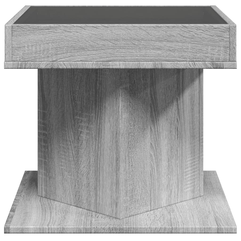 Table basse avec LED sonoma gris 50x50x45 cm bois d'ingénierie Tables basses vidaXL   