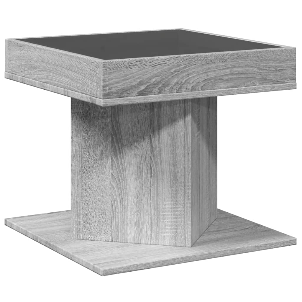 Table basse avec LED sonoma gris 50x50x45 cm bois d'ingénierie Tables basses vidaXL   