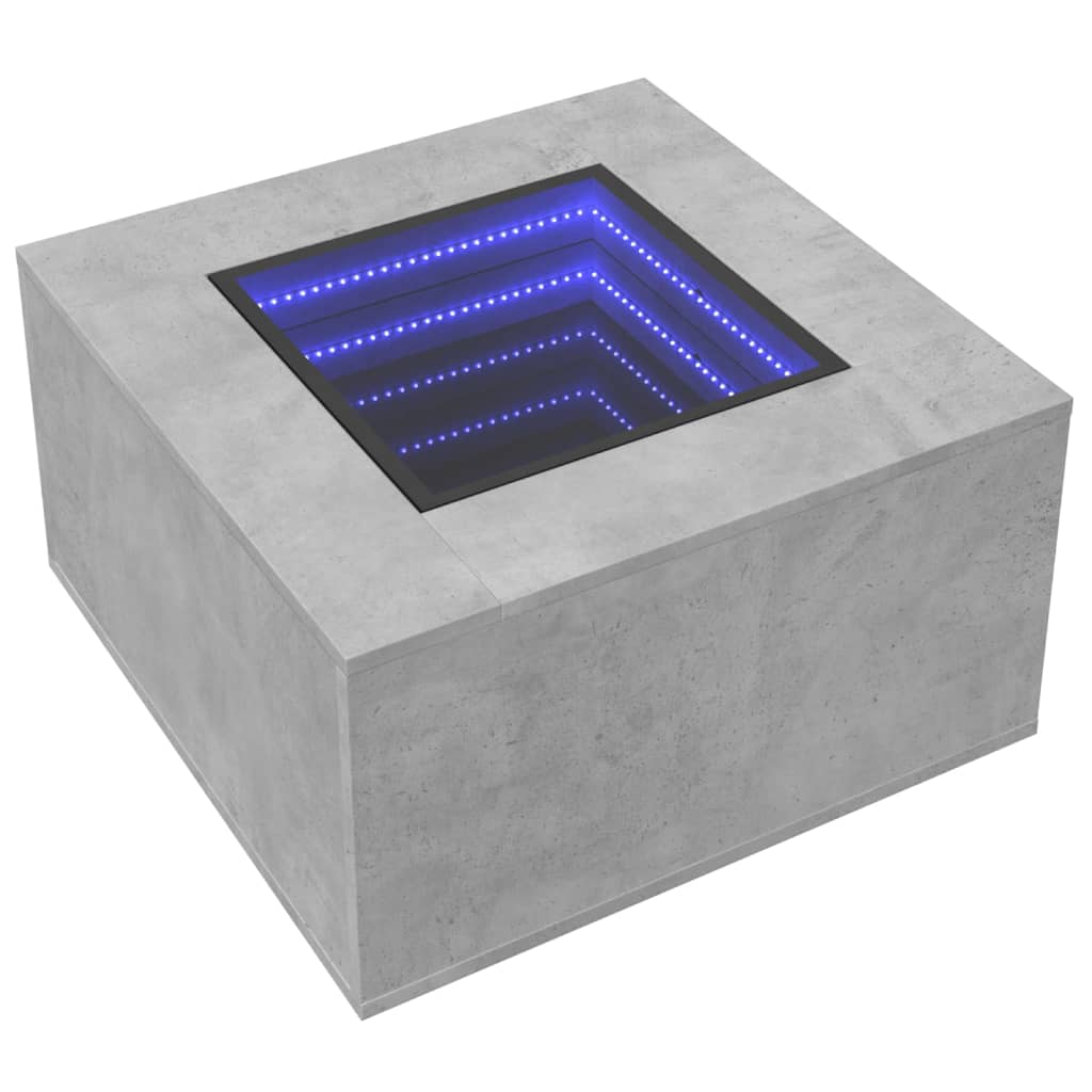 Table basse avec LED gris béton 60x60x40 cm bois d'ingénierie Tables basses vidaXL   