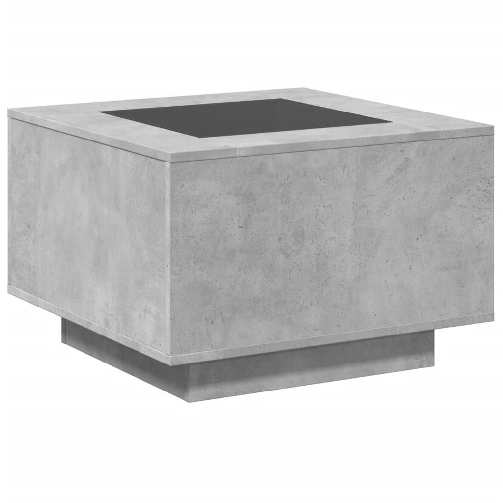 Table basse avec LED gris béton 60x60x40 cm bois d'ingénierie Tables basses vidaXL   