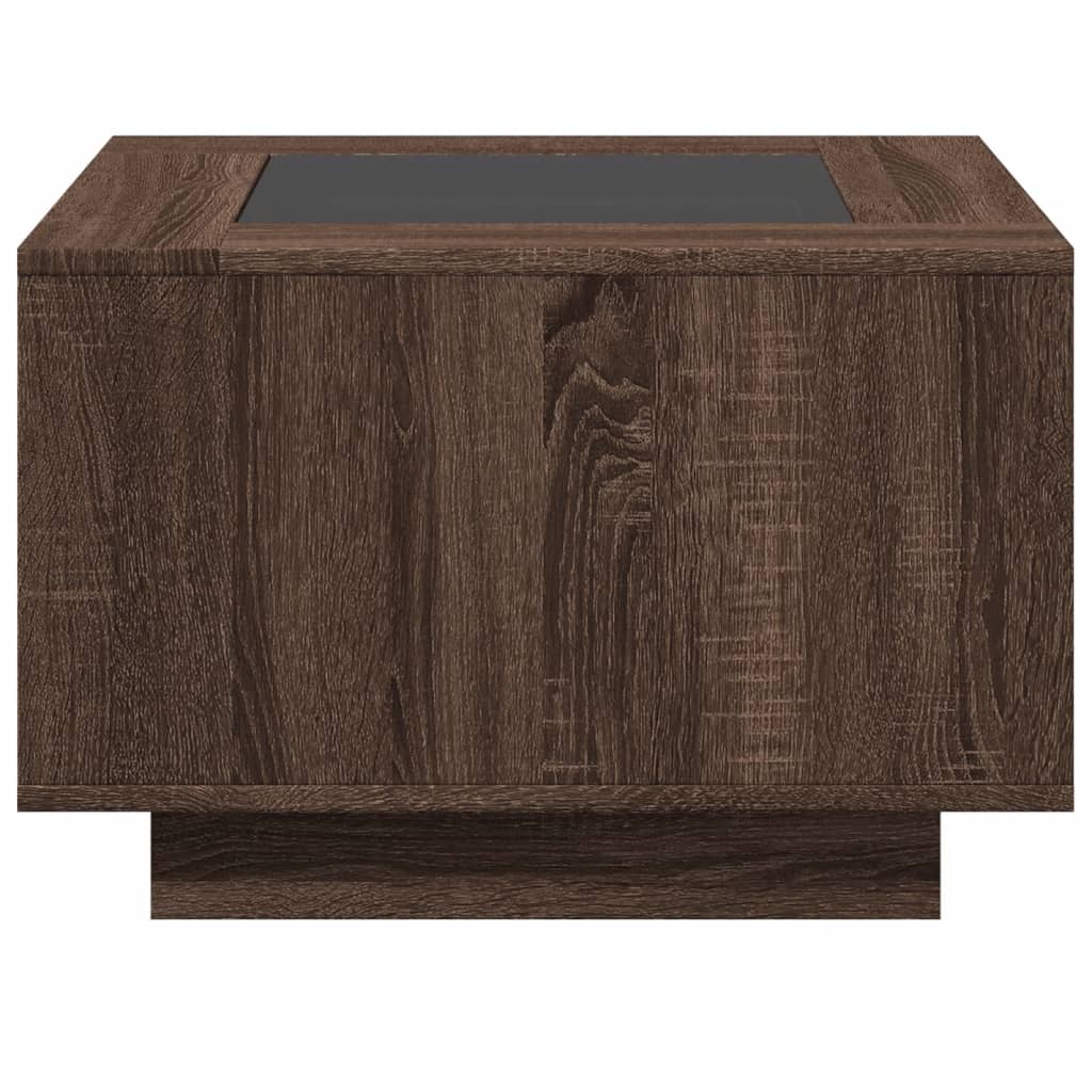 Table basse avec LED chêne marron 60x60x40 cm bois d'ingénierie Tables basses vidaXL   