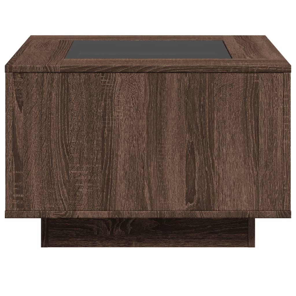 Table basse avec LED chêne marron 60x60x40 cm bois d'ingénierie Tables basses vidaXL   