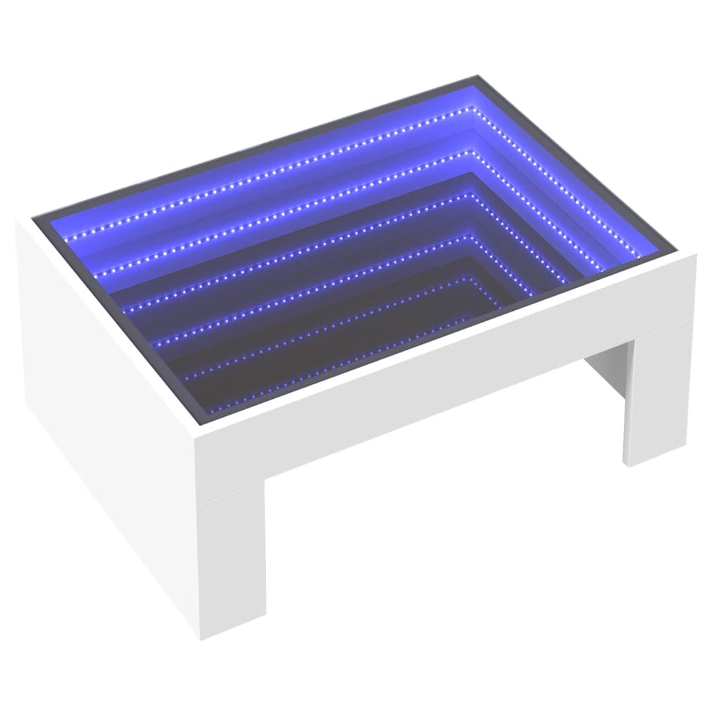 Table basse avec LED infini blanc 70x50x30 cm Tables basses vidaXL   