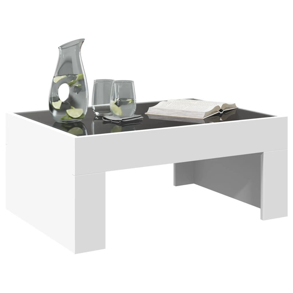 Table basse avec LED infini blanc 70x50x30 cm Tables basses vidaXL   