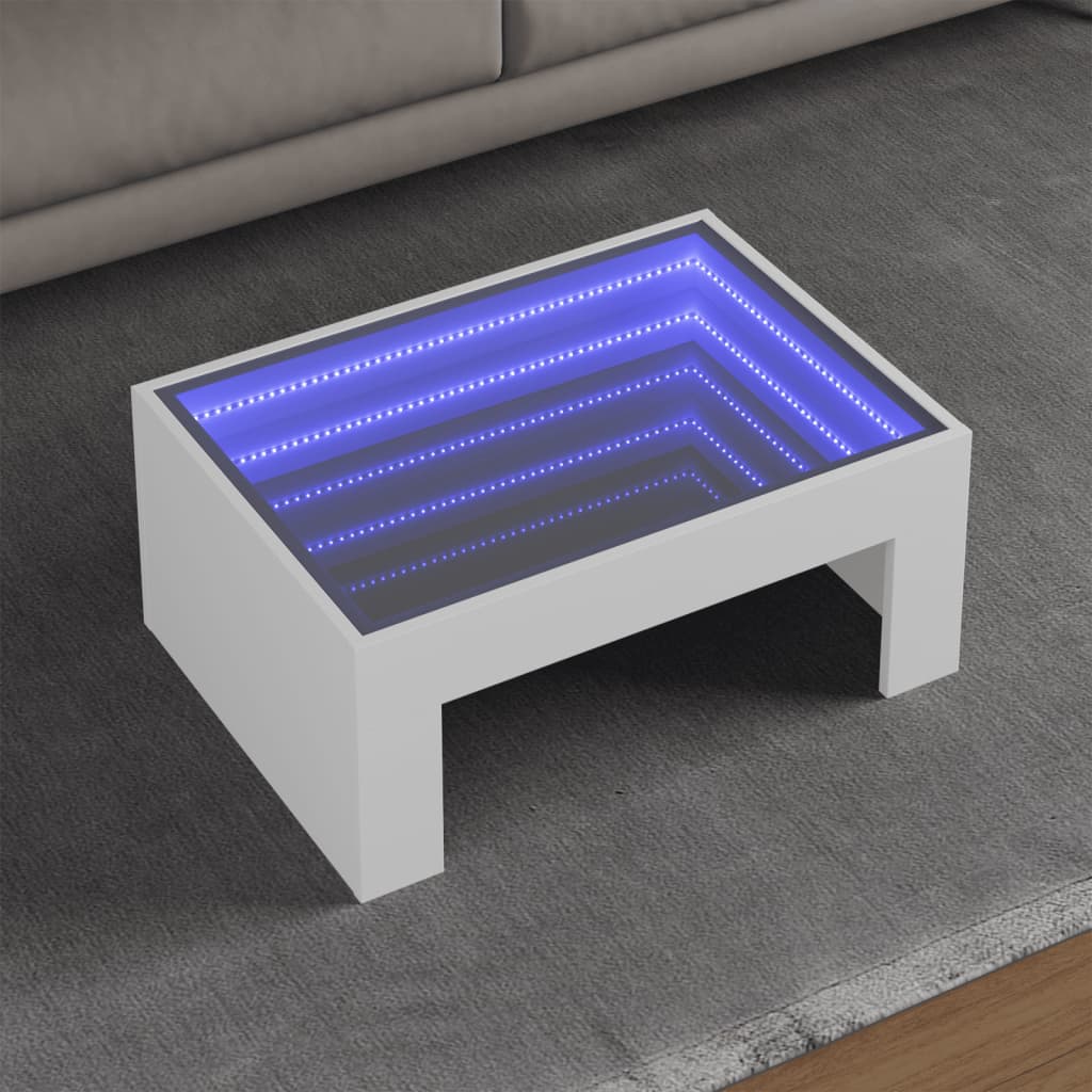 Table basse avec LED infini blanc 70x50x30 cm Tables basses vidaXL   