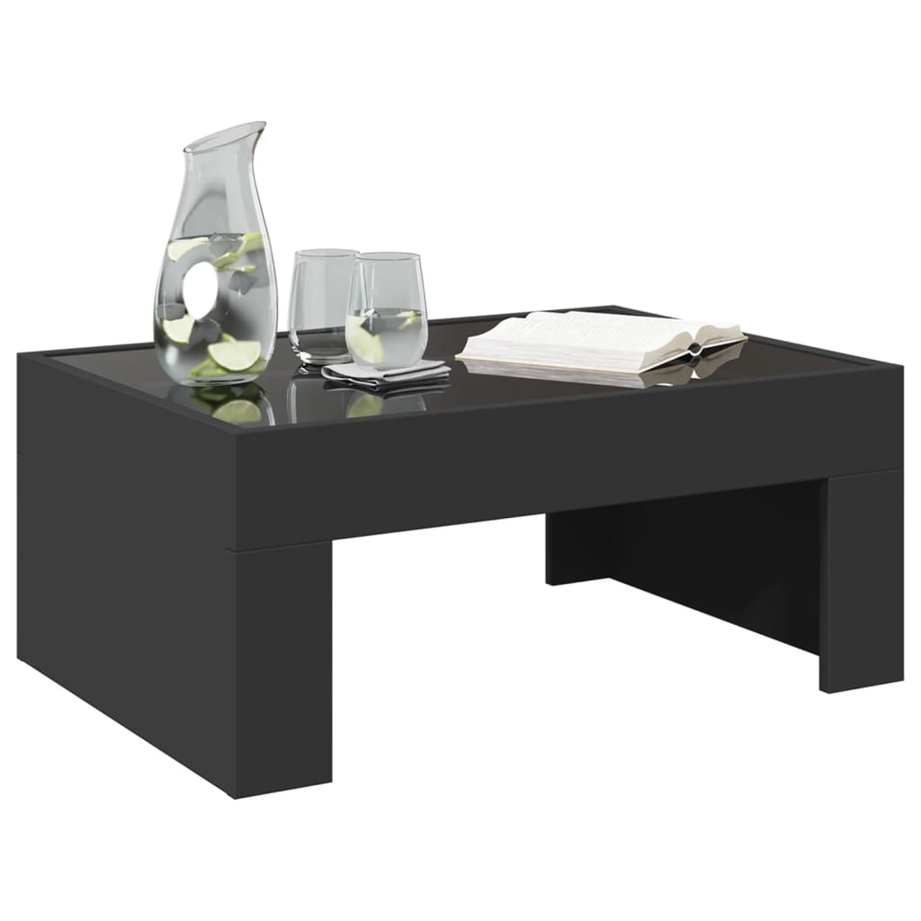 Table basse avec LED infini noir 70x50x30 cm Tables basses vidaXL   