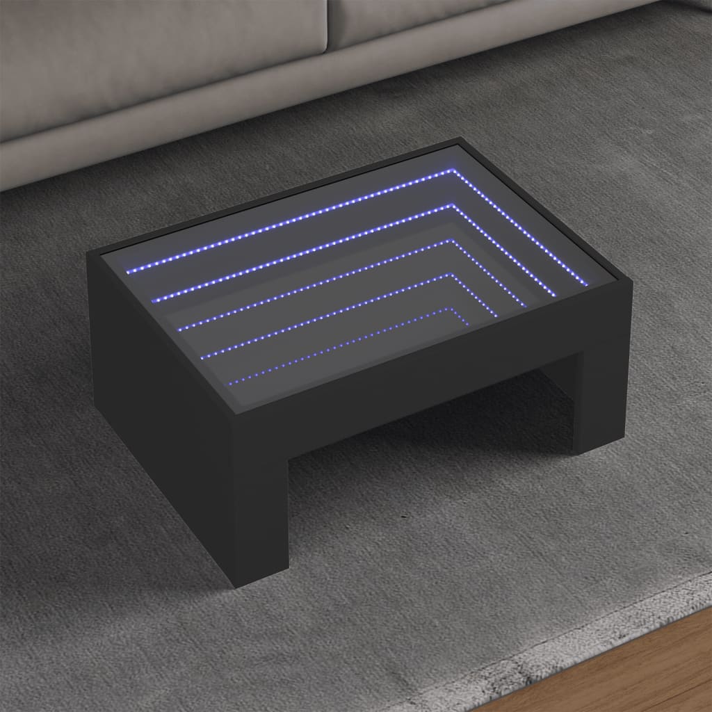 Table basse avec LED infini noir 70x50x30 cm Tables basses vidaXL   