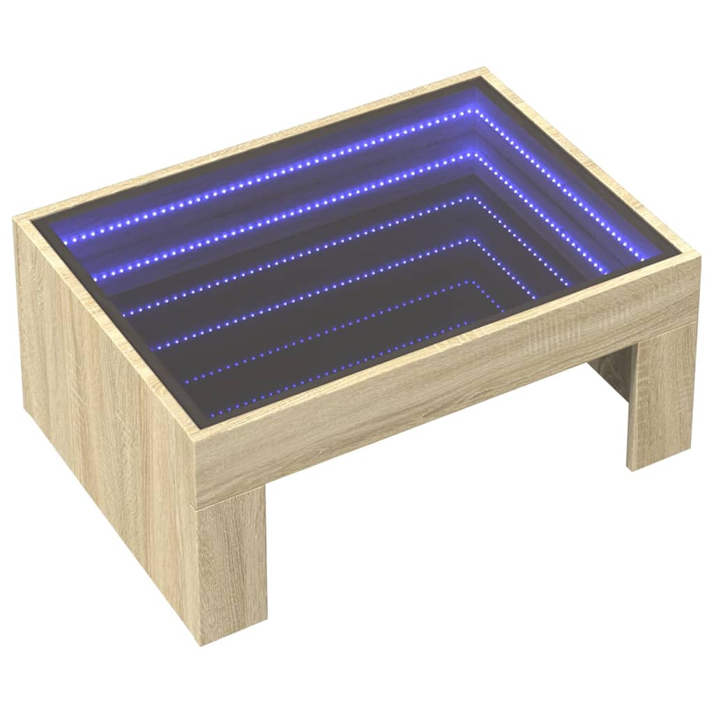 Table basse avec LED infini chêne sonoma 70x50x30 cm Tables basses vidaXL   