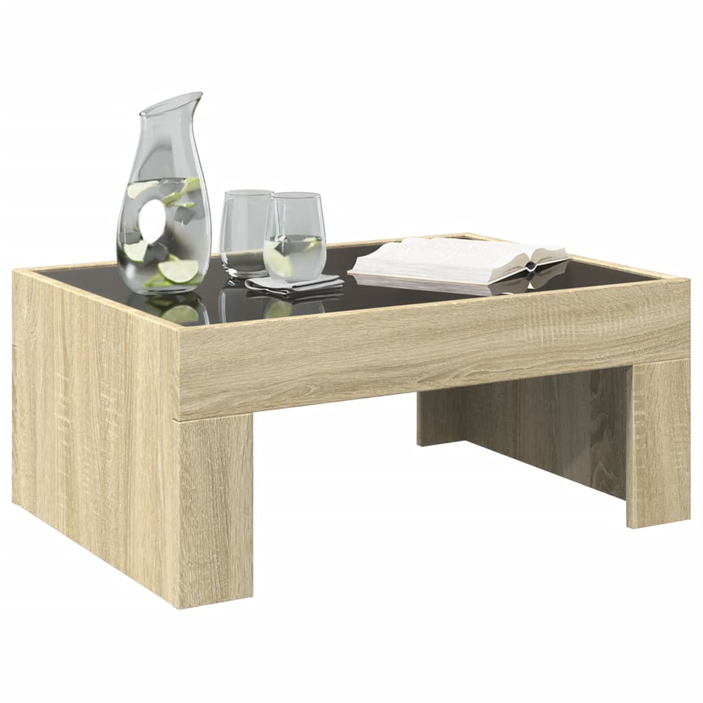 Table basse avec LED infini chêne sonoma 70x50x30 cm Tables basses vidaXL   