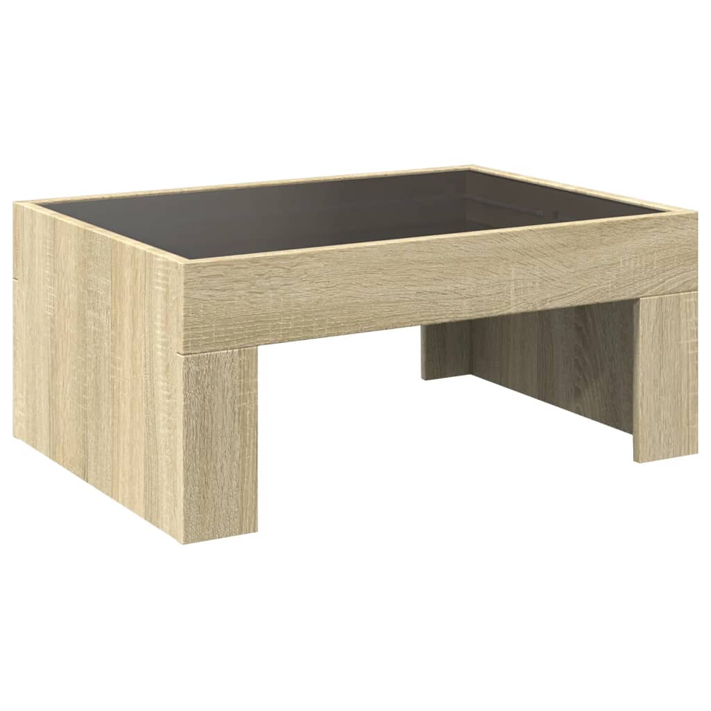 Table basse avec LED infini chêne sonoma 70x50x30 cm Tables basses vidaXL   