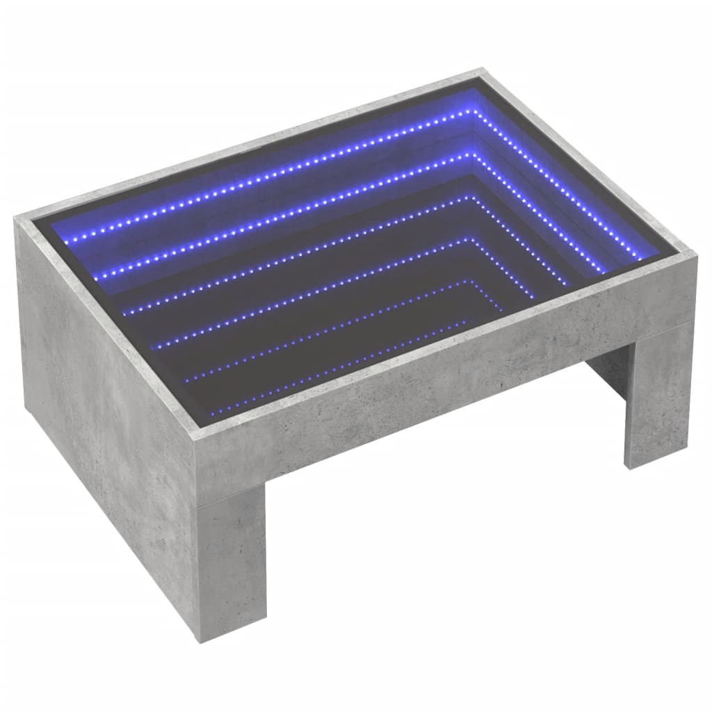 Table basse avec LED infini gris béton 70x50x30 cm Tables basses vidaXL   