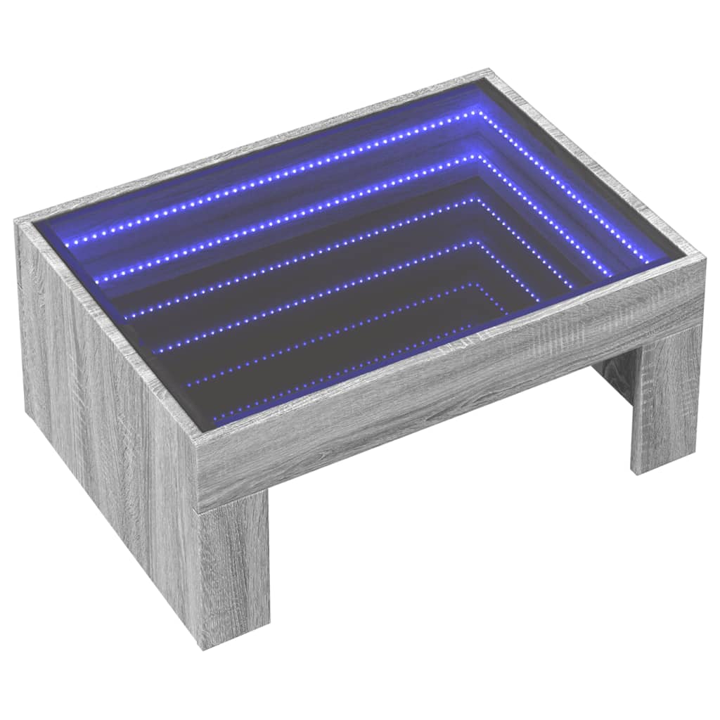 Table basse avec LED infini sonoma gris 70x50x30 cm Tables basses vidaXL   