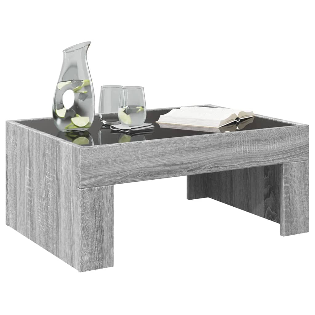 Table basse avec LED infini sonoma gris 70x50x30 cm Tables basses vidaXL   