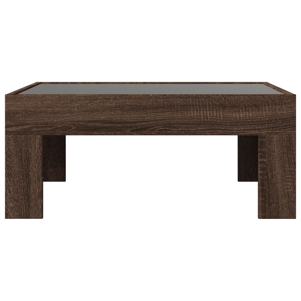 Table basse avec LED infini chêne marron 70x50x30 cm Tables basses vidaXL   