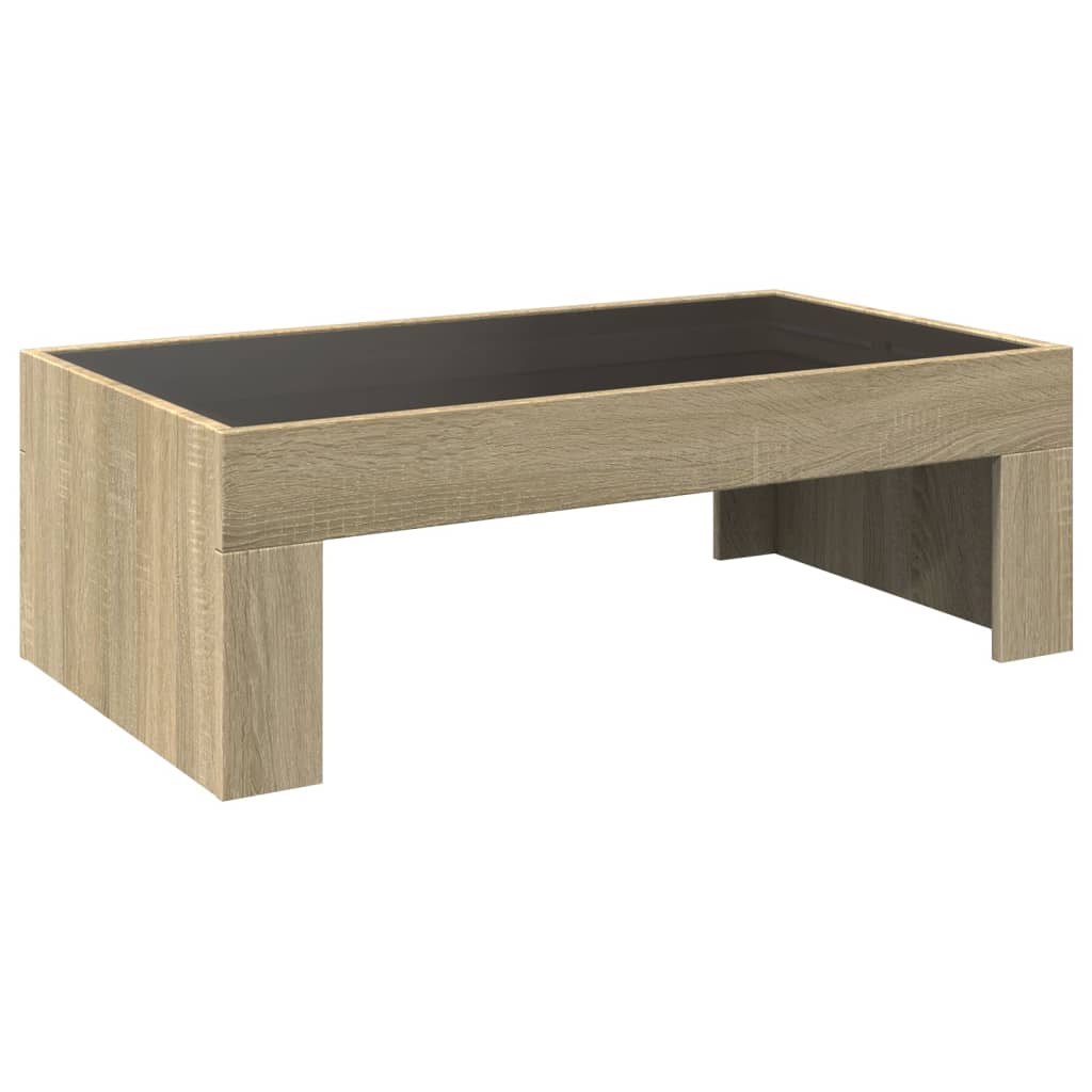 Table basse avec LED infini chêne sonoma 90x50x30 cm Tables basses vidaXL   