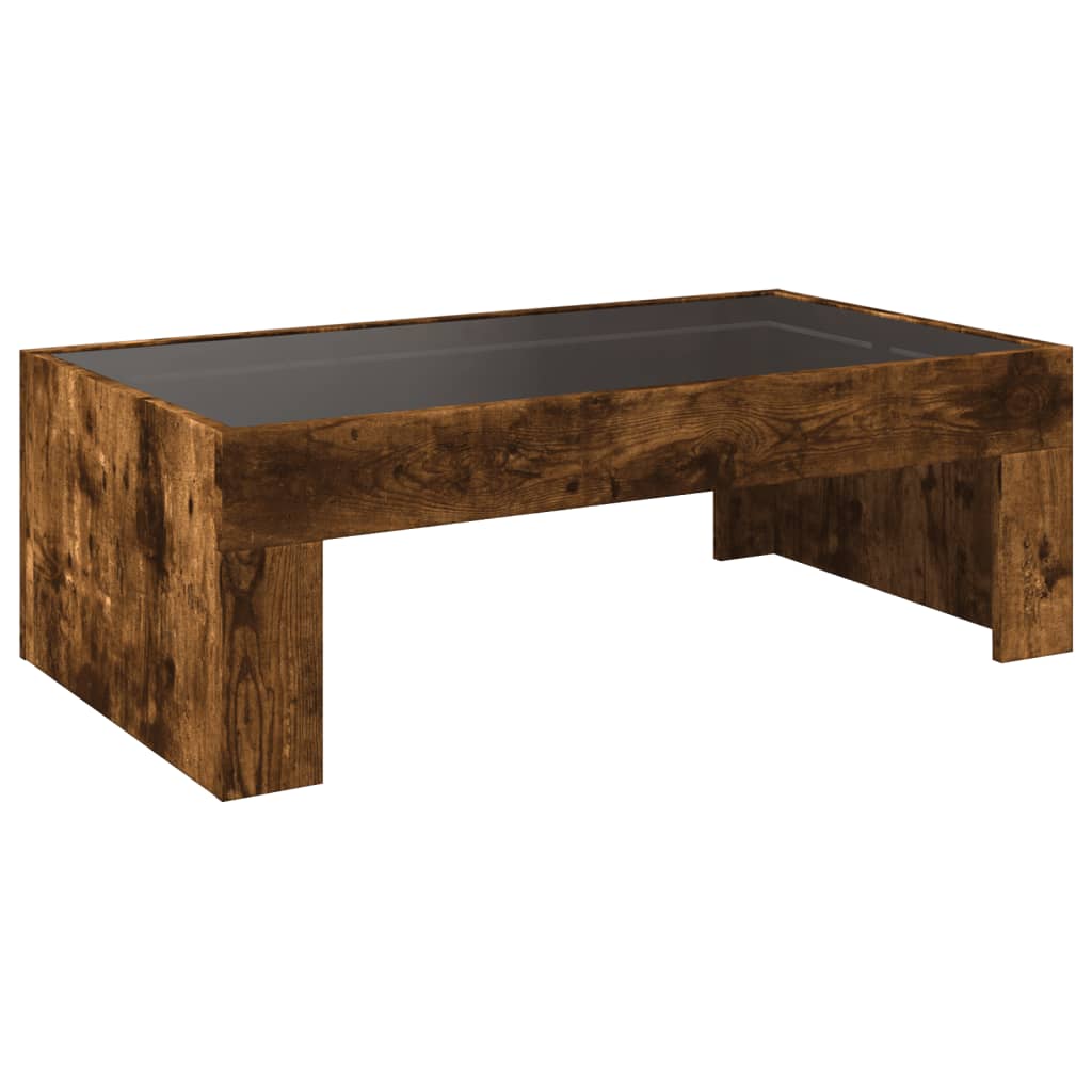 Table basse avec LED infini chêne fumé 90x50x30 cm Tables basses vidaXL   