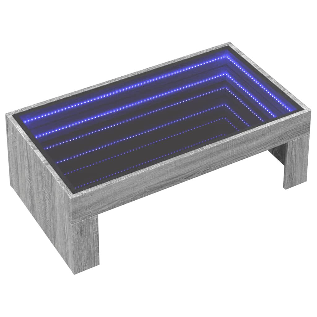 Table basse avec LED infini sonoma gris 90x50x30 cm Tables basses vidaXL   