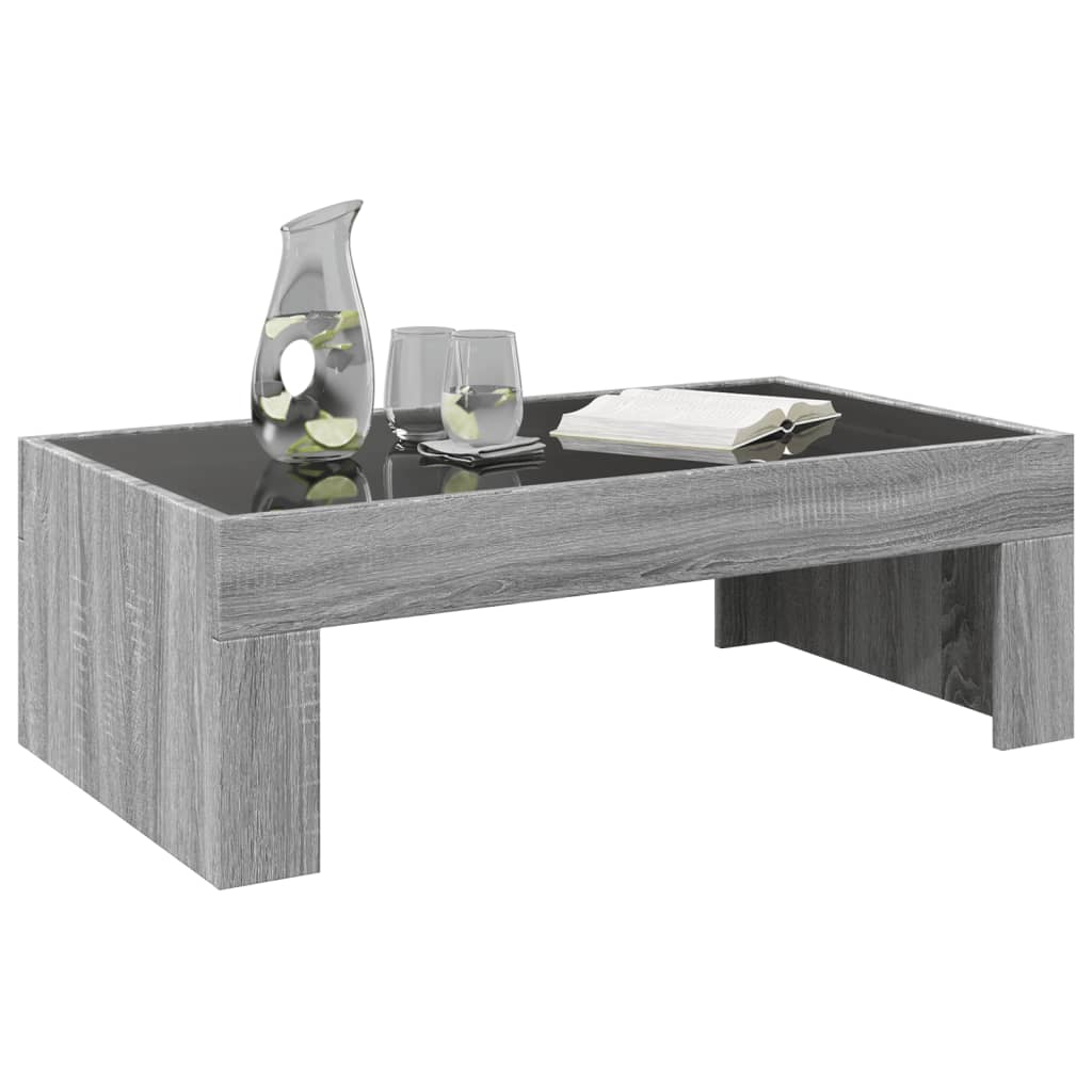 Table basse avec LED infini sonoma gris 90x50x30 cm Tables basses vidaXL   