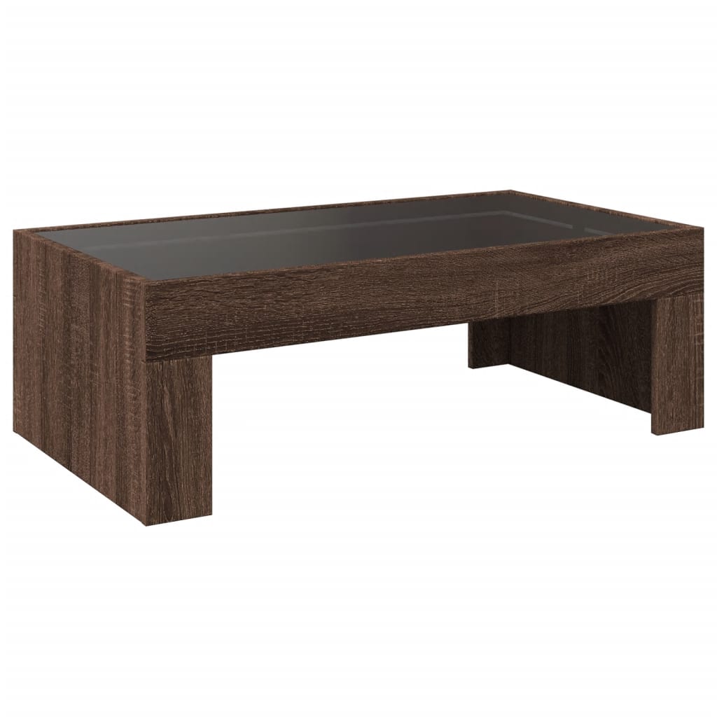 Table basse avec LED infini chêne marron 90x50x30 cm Tables basses vidaXL   