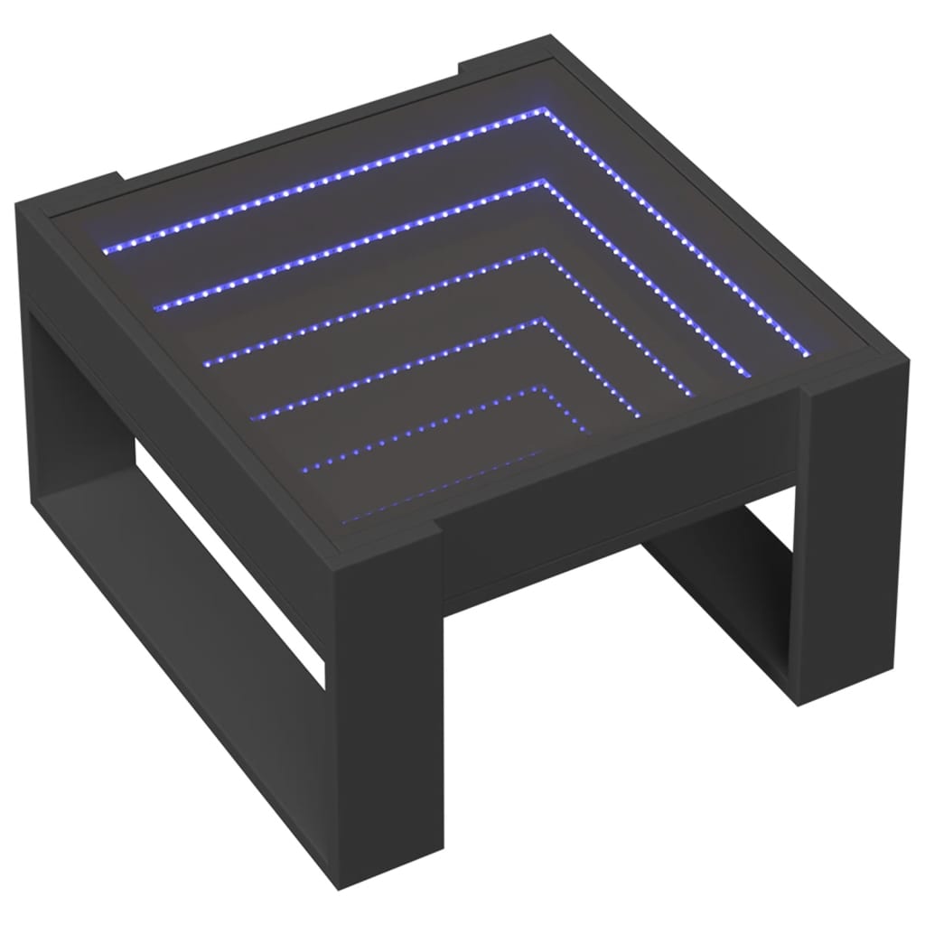 Table basse avec LED infini noir 50x53x30 cm Tables basses vidaXL   