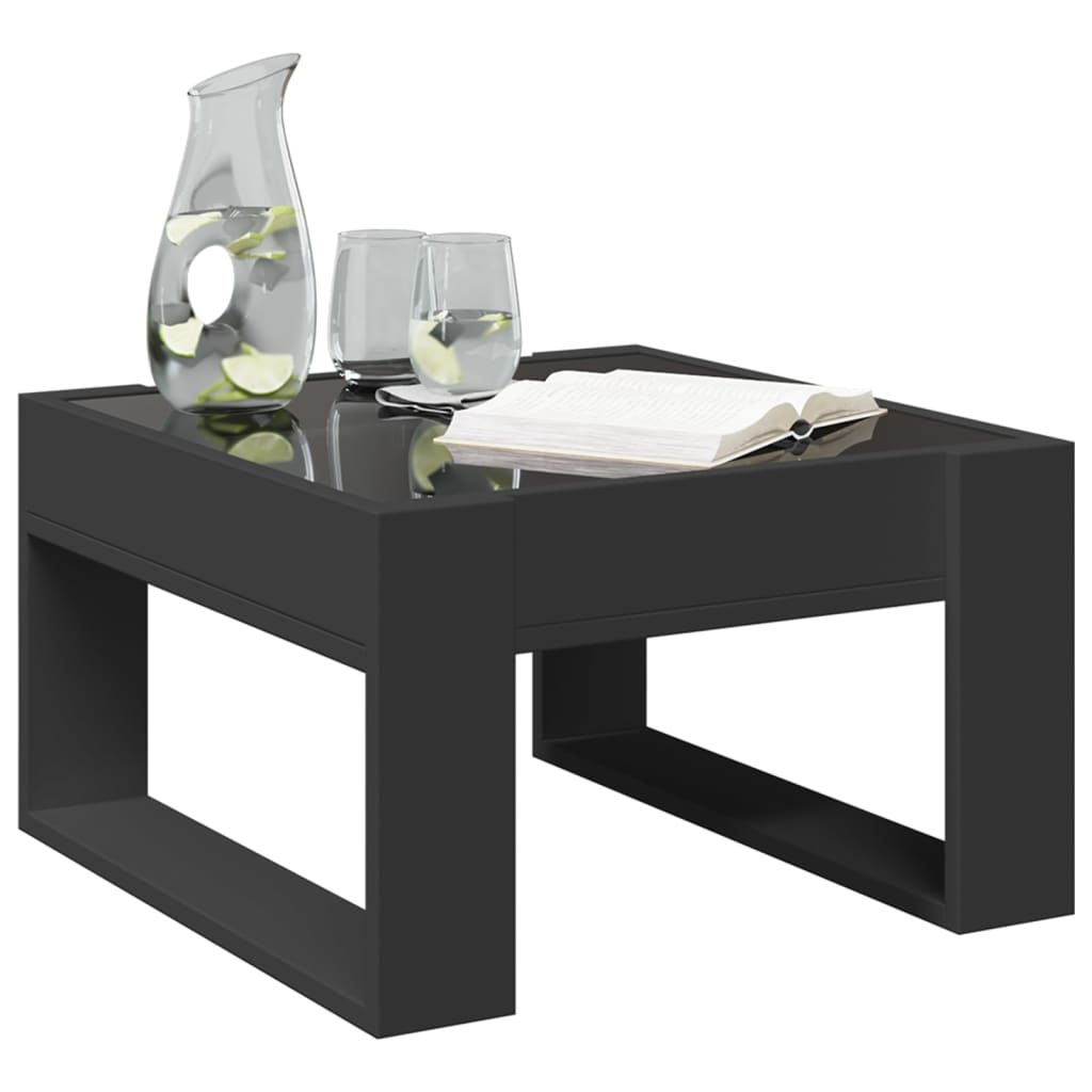 Table basse avec LED infini noir 50x53x30 cm Tables basses vidaXL   