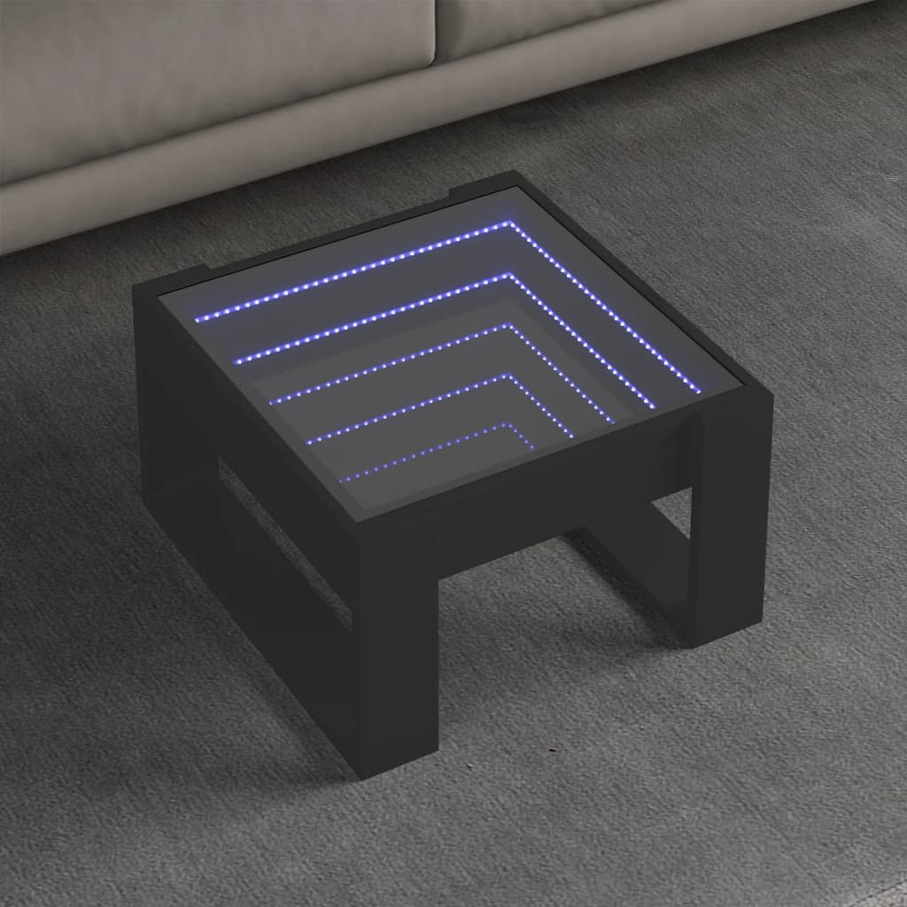 Table basse avec LED infini noir 50x53x30 cm Tables basses vidaXL   