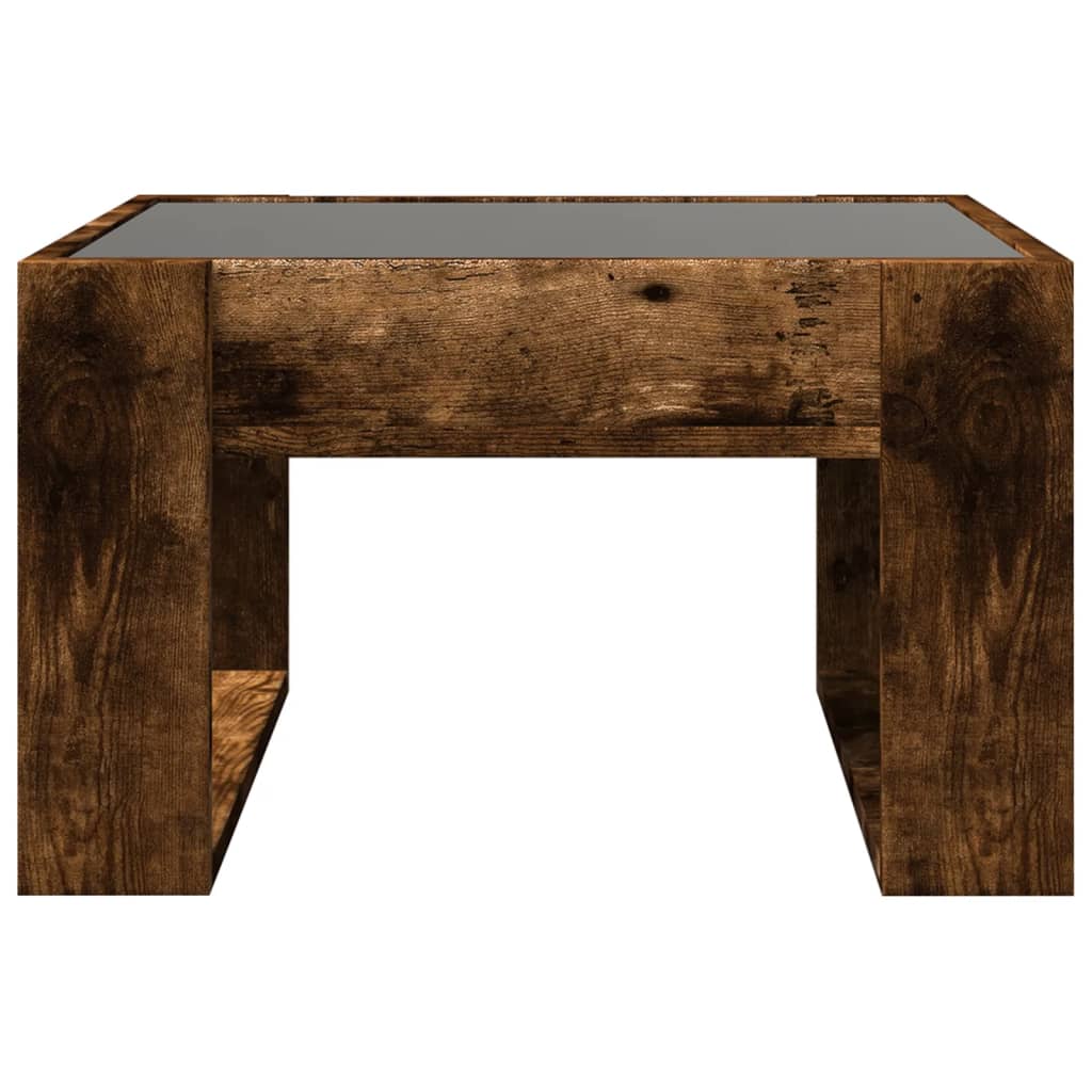 Table basse avec LED infini chêne fumé 50x53x30 cm Tables basses vidaXL   