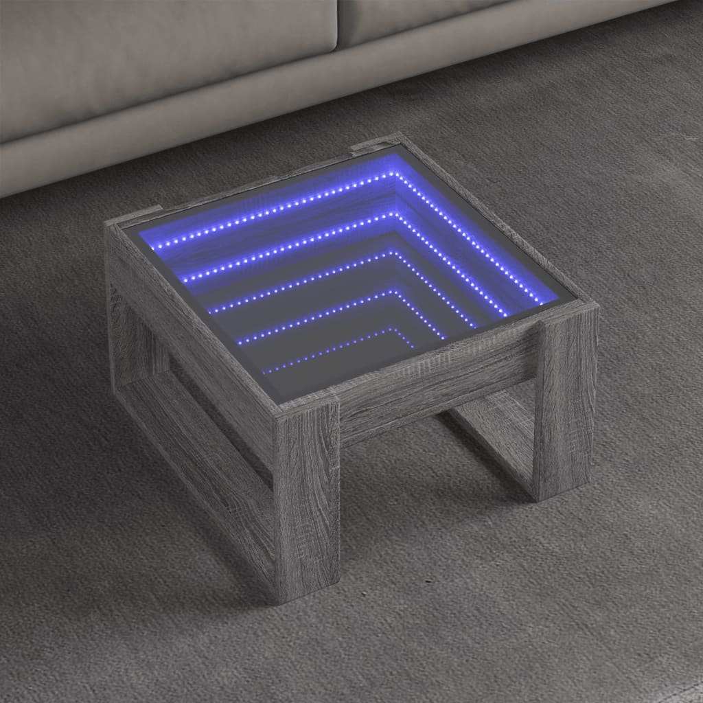 Table basse avec LED infini sonoma gris 50x53x30 cm Tables basses vidaXL   