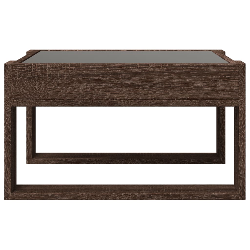 Table basse avec LED infini chêne marron 50x53x30 cm Tables basses vidaXL   