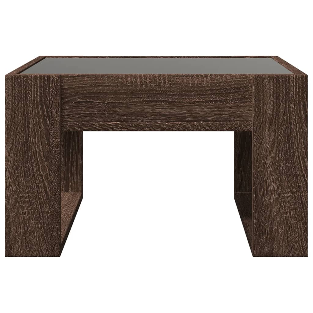 Table basse avec LED infini chêne marron 50x53x30 cm Tables basses vidaXL   