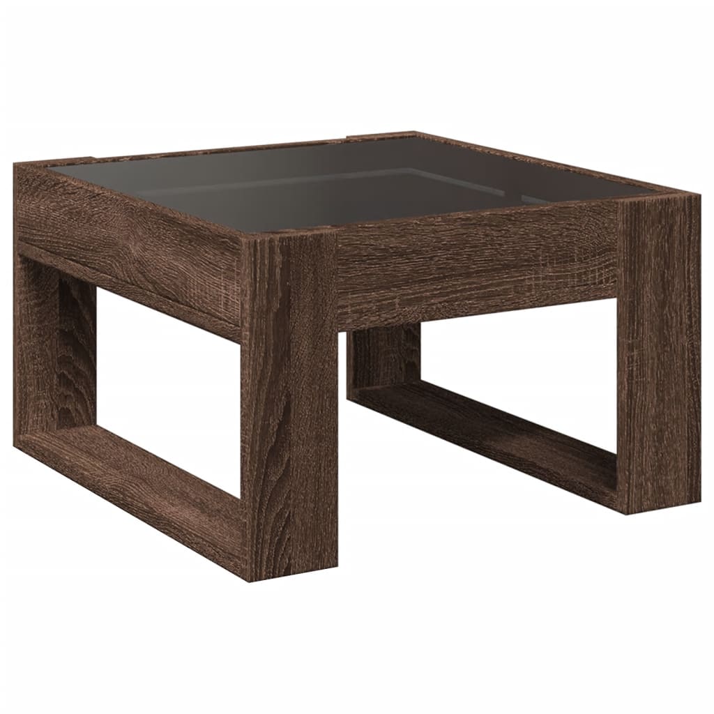 Table basse avec LED infini chêne marron 50x53x30 cm Tables basses vidaXL   