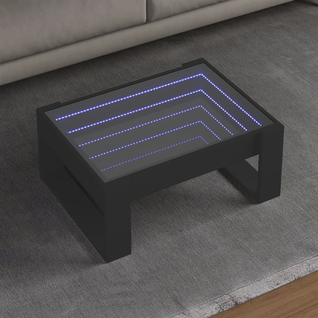 Table basse avec LED infini noir 70x53x30 cm Tables basses vidaXL   