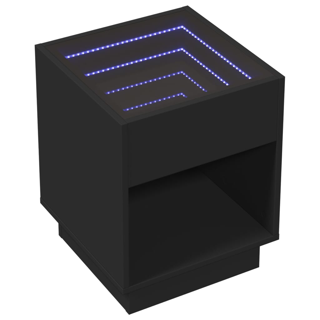 Table basse avec LED infini noir 40x40x50 cm Tables basses vidaXL   