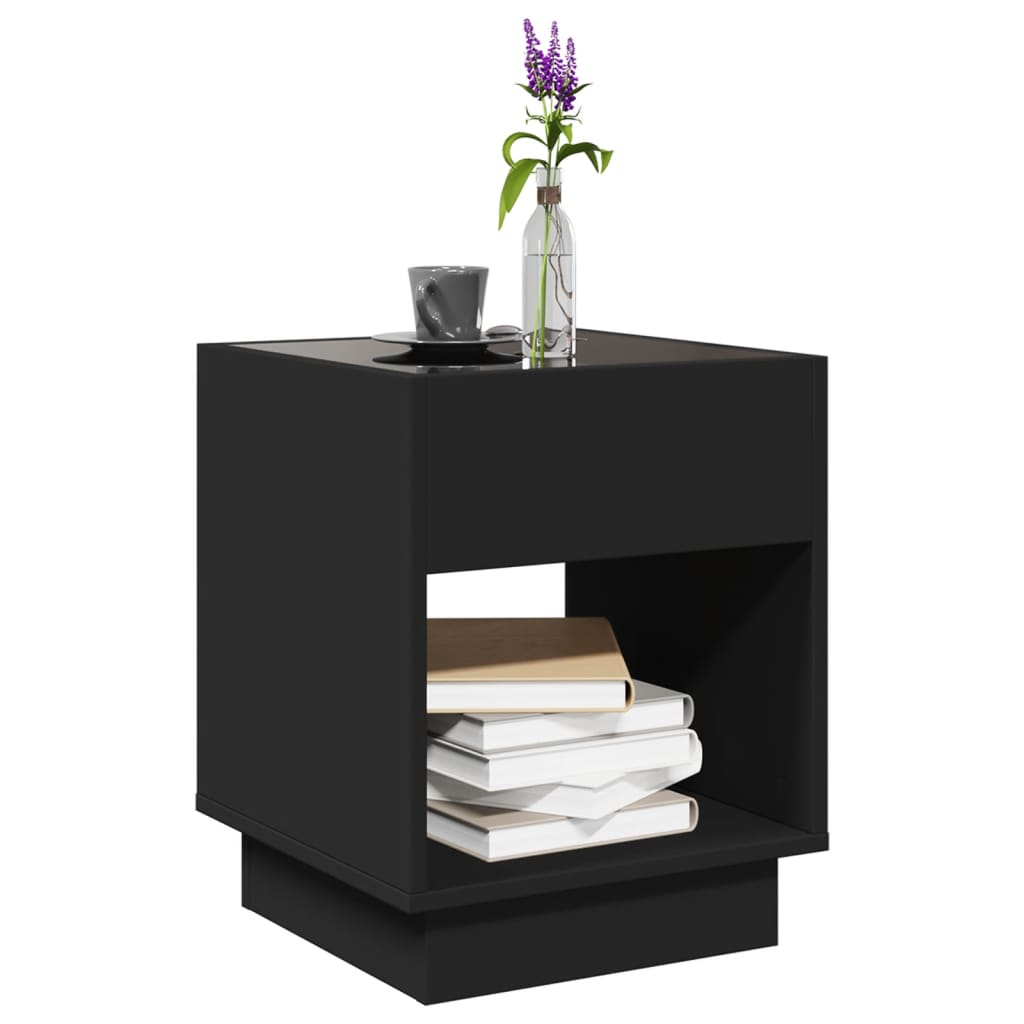 Table basse avec LED infini noir 40x40x50 cm Tables basses vidaXL   