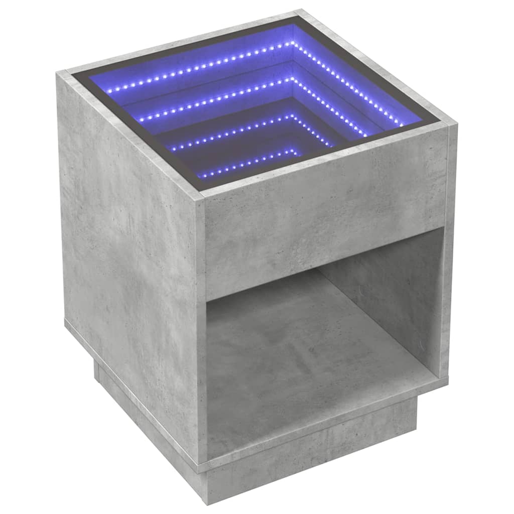 Table basse avec LED infini gris béton 40x40x50 cm Tables basses vidaXL   